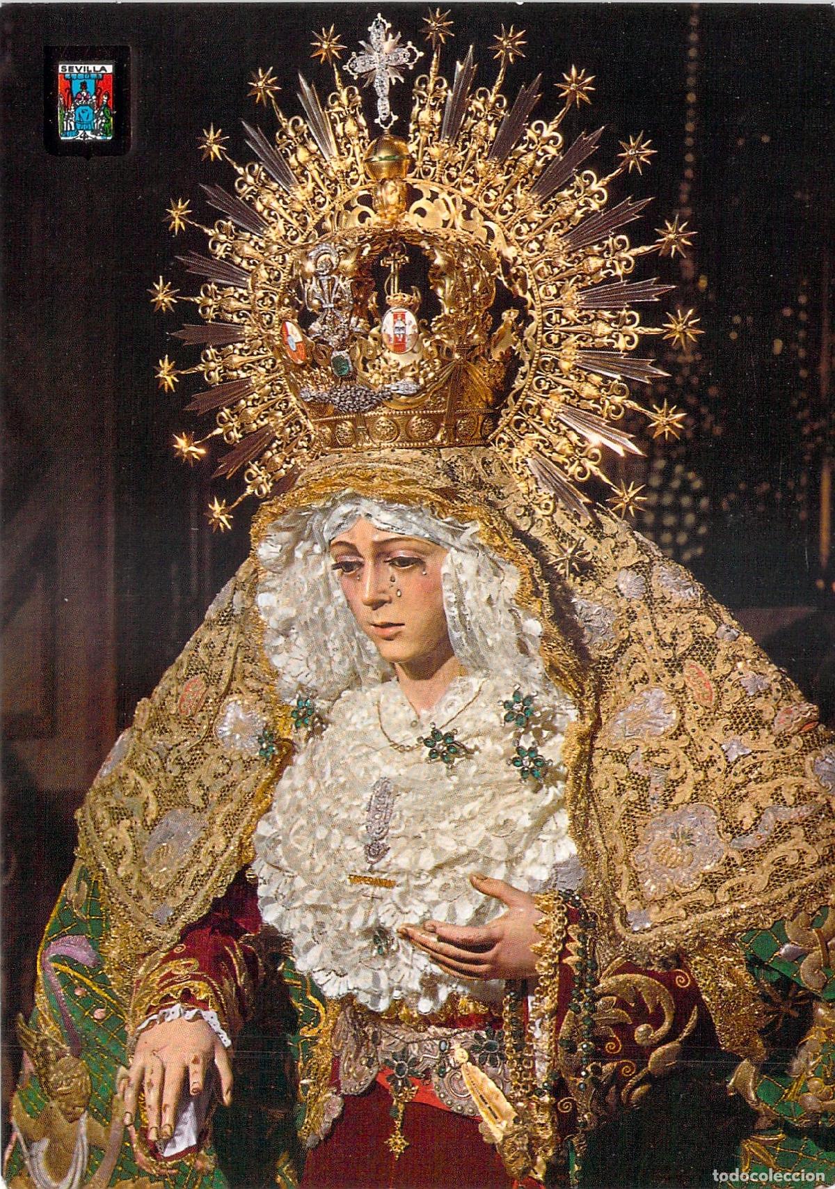 Postales: Postal de la Virgen de la Esperanza Macarena en Sevilla