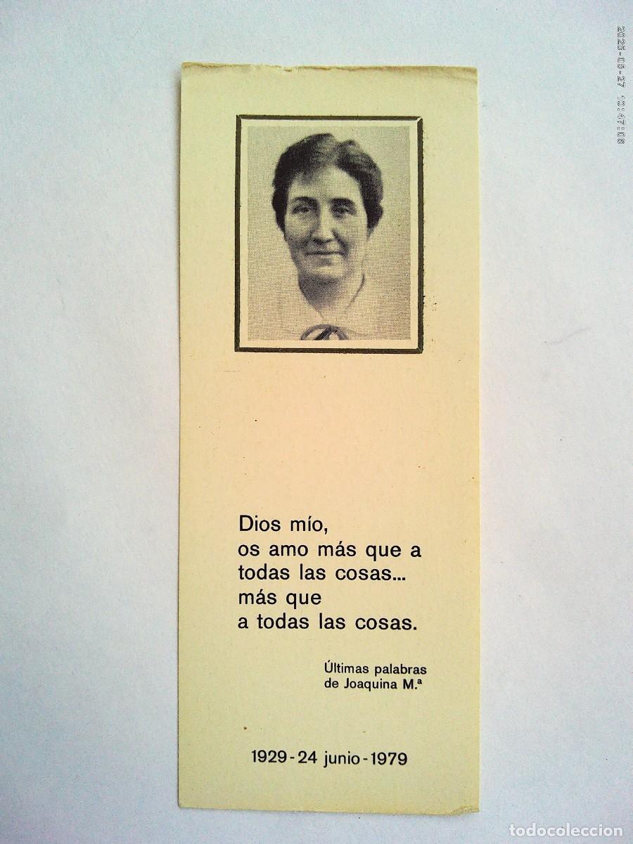 Postales: ESTAMPA RECORDATORIO DE JOAQUINA M&ordf;. , 1929-1979