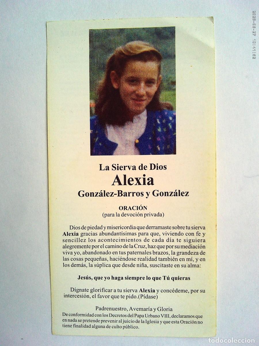 Postales: ESTAMPA - RECORDATORIO DE LA SIERVA DE DIOS ALEXIA