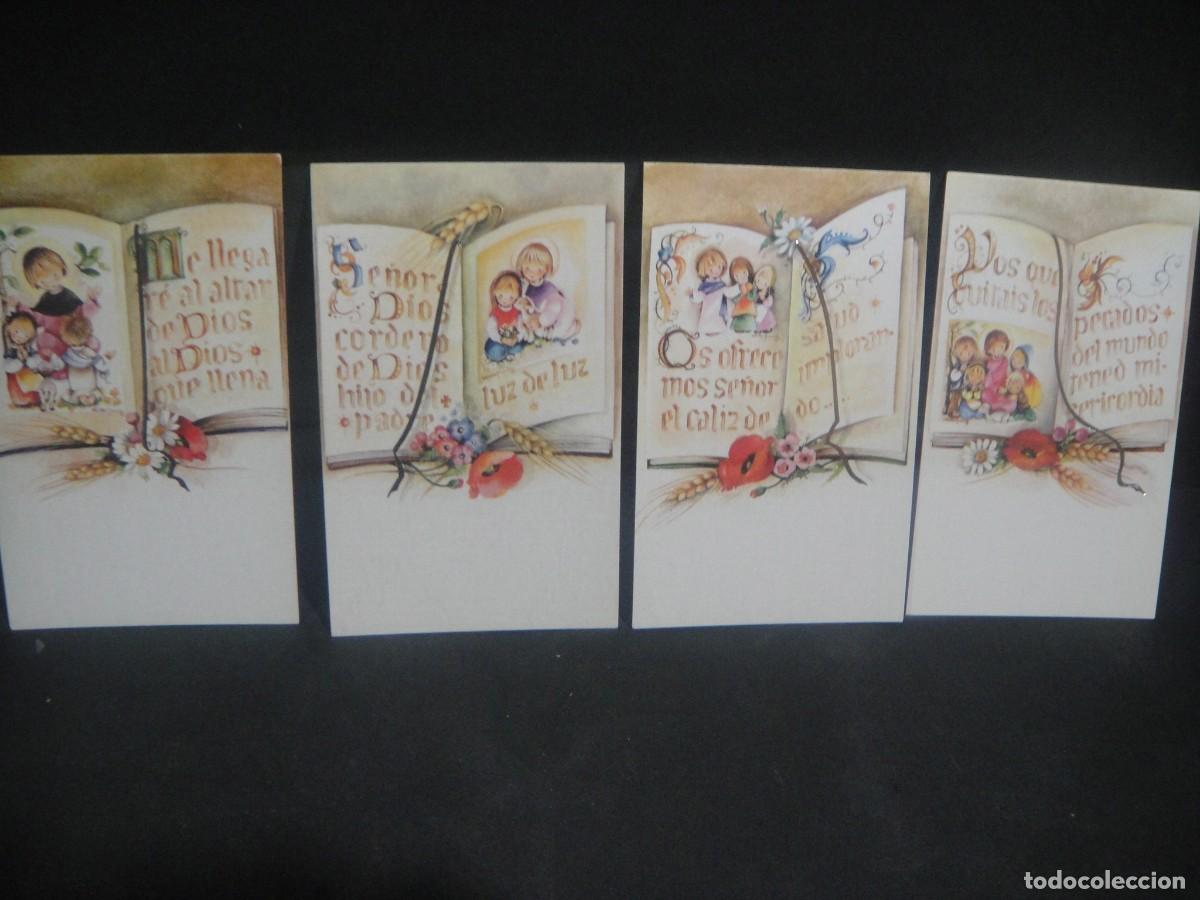 Postales: 4 recordatorios de 1&ordf; comunion - ilustradora roser puig i lopez
