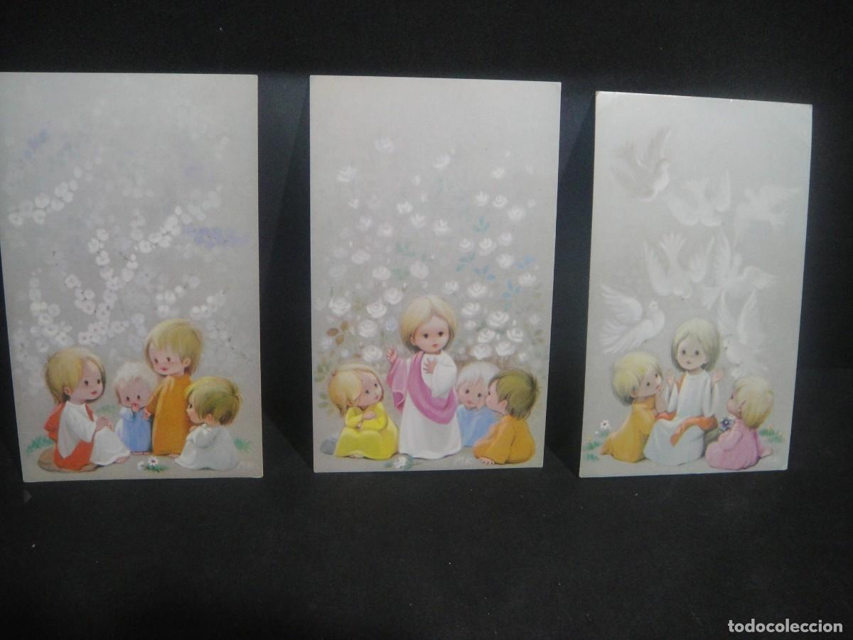 Postales: 3 recordatorios de 1&ordf; comunion - ilustra marta ribas