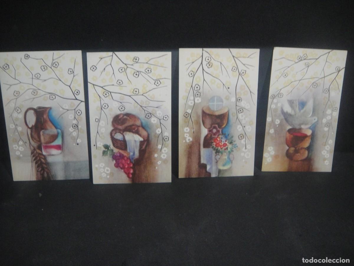 Postales: 4 recordatorios de 1&ordf; comunion -
