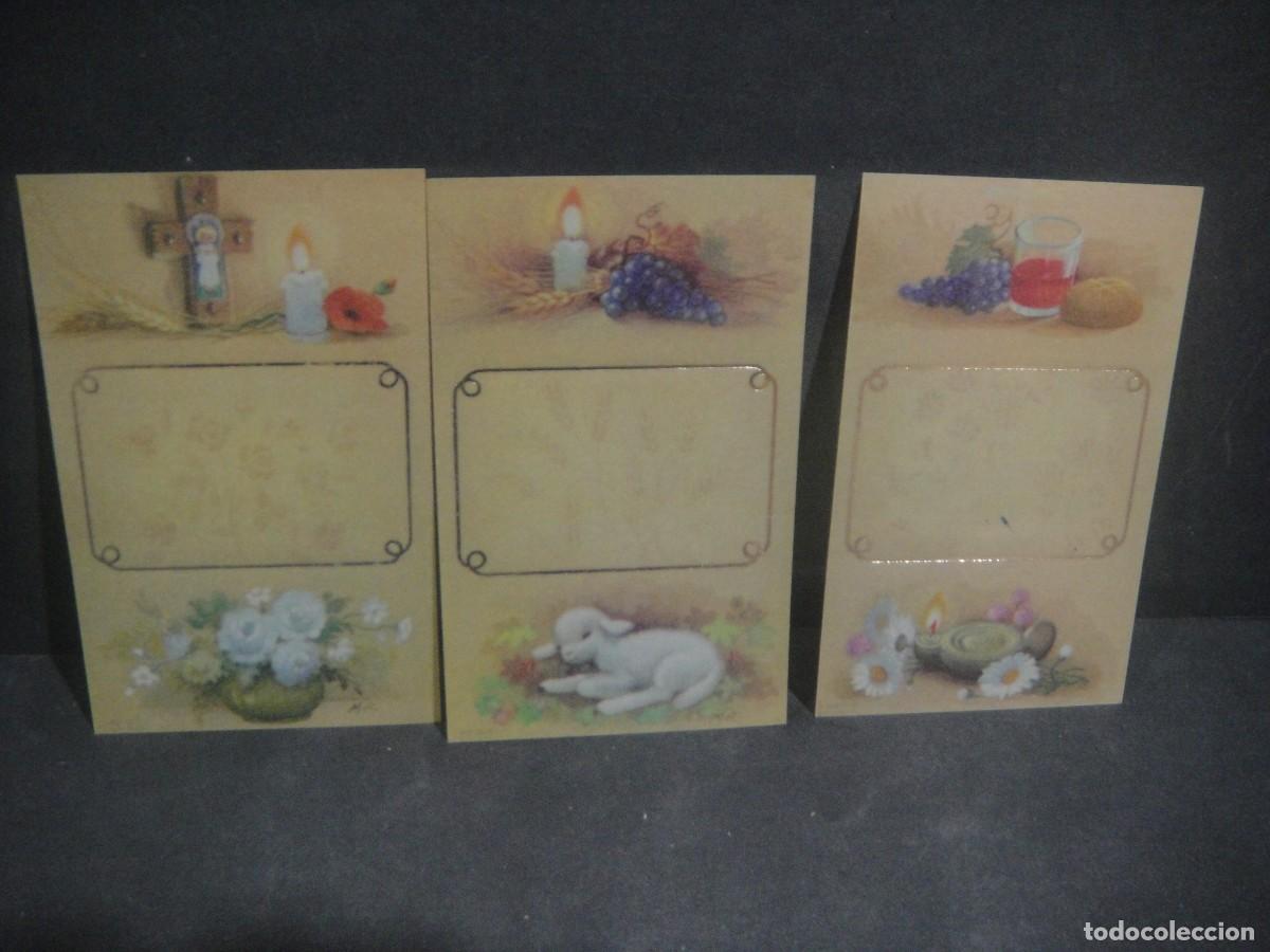 Postales: 3 recordatorios de 1&ordf; comunion - en acetato