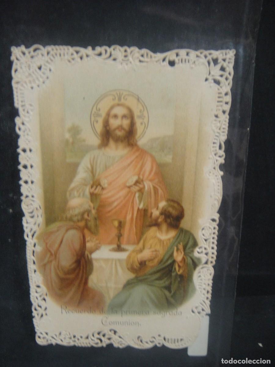 Postales: estampa de la primera sagrada comunion , puntilla , calada