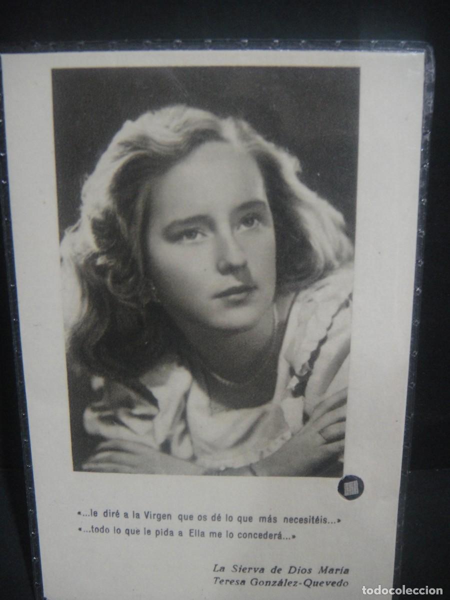 Postales: estampa la sierva de dios maria teresa gonzalez , con reliquia - plastificada