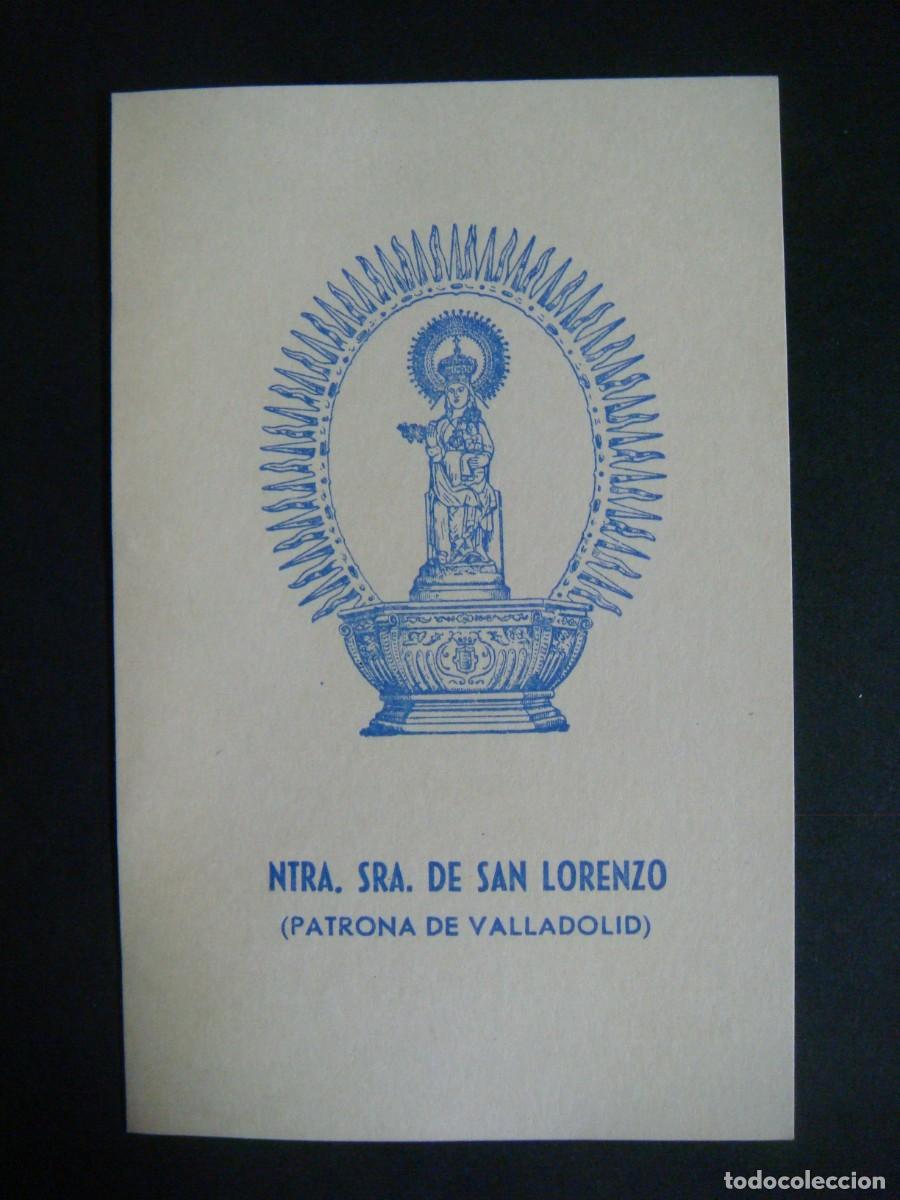 Postales: RECORDATORIO ANTIGUO ORACION Ntra Sra DE SAN LORENZO VALLADOLID-CAJ-POS-N&ordm;-6,SOB-N&ordm;-1