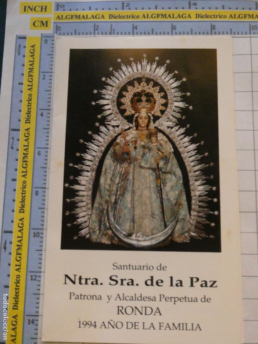 Postales: RECORDATORIO RELIGIOSO SEMANA SANTA. RONDA M&Aacute;LAGA 1994 SANTUARIO NTRA SRA PAZ. 2223