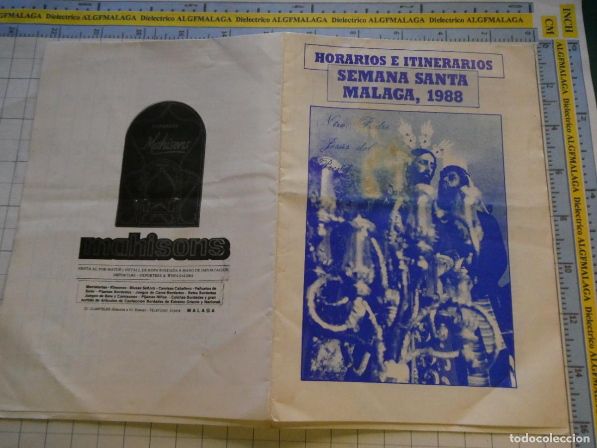 Postales: RECORDATORIO RELIGIOSO SEMANA SANTA M&Aacute;LAGA. ITINERARIOS PROGRAMA HORARIOS 1988 PRENDIMIENTO. 1683