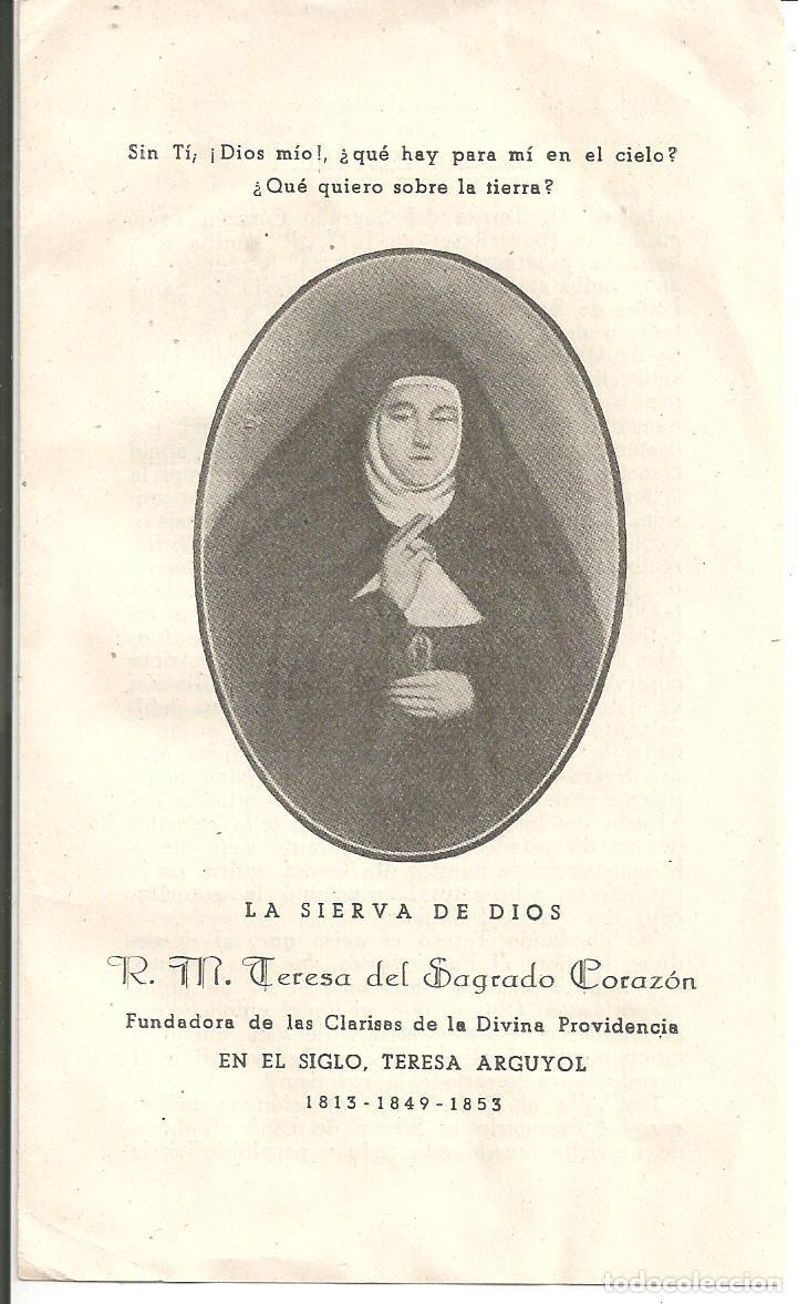 Postales: LOTE 2 ESTAMPAS *R. M.TERESA DEL SAGRADO CORAZ&Oacute;N*, FUNDADORA CLARISAS - TRIDUO, NOVENA Y BIOGRAFIA