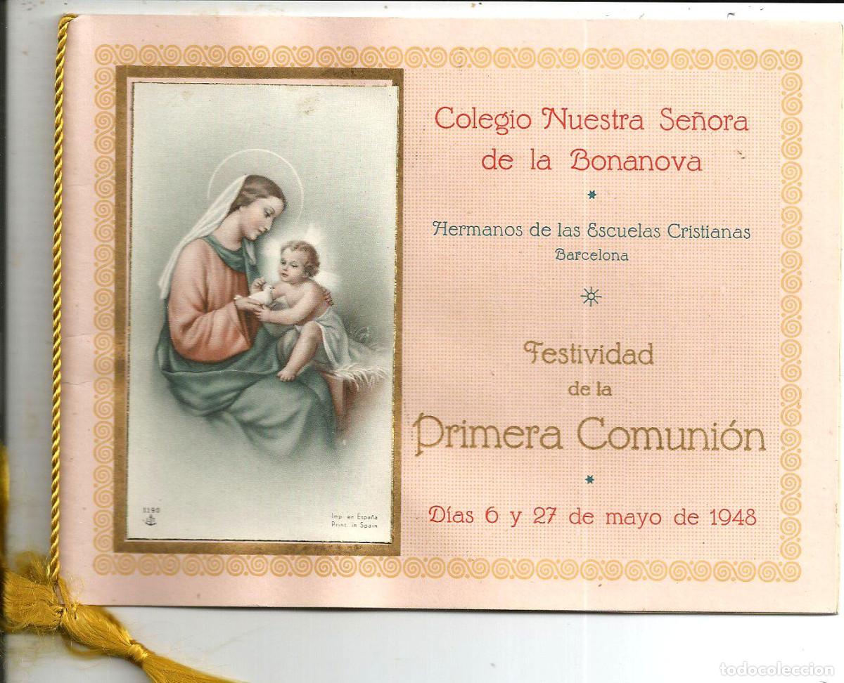 Postales: RECUERDO PRIMERA COMUNI&Oacute;N ALUMNOS COLEGIO NTRA. SRA. DE LA BONANOVA, BARCELONA 1948 (8 PGS)
