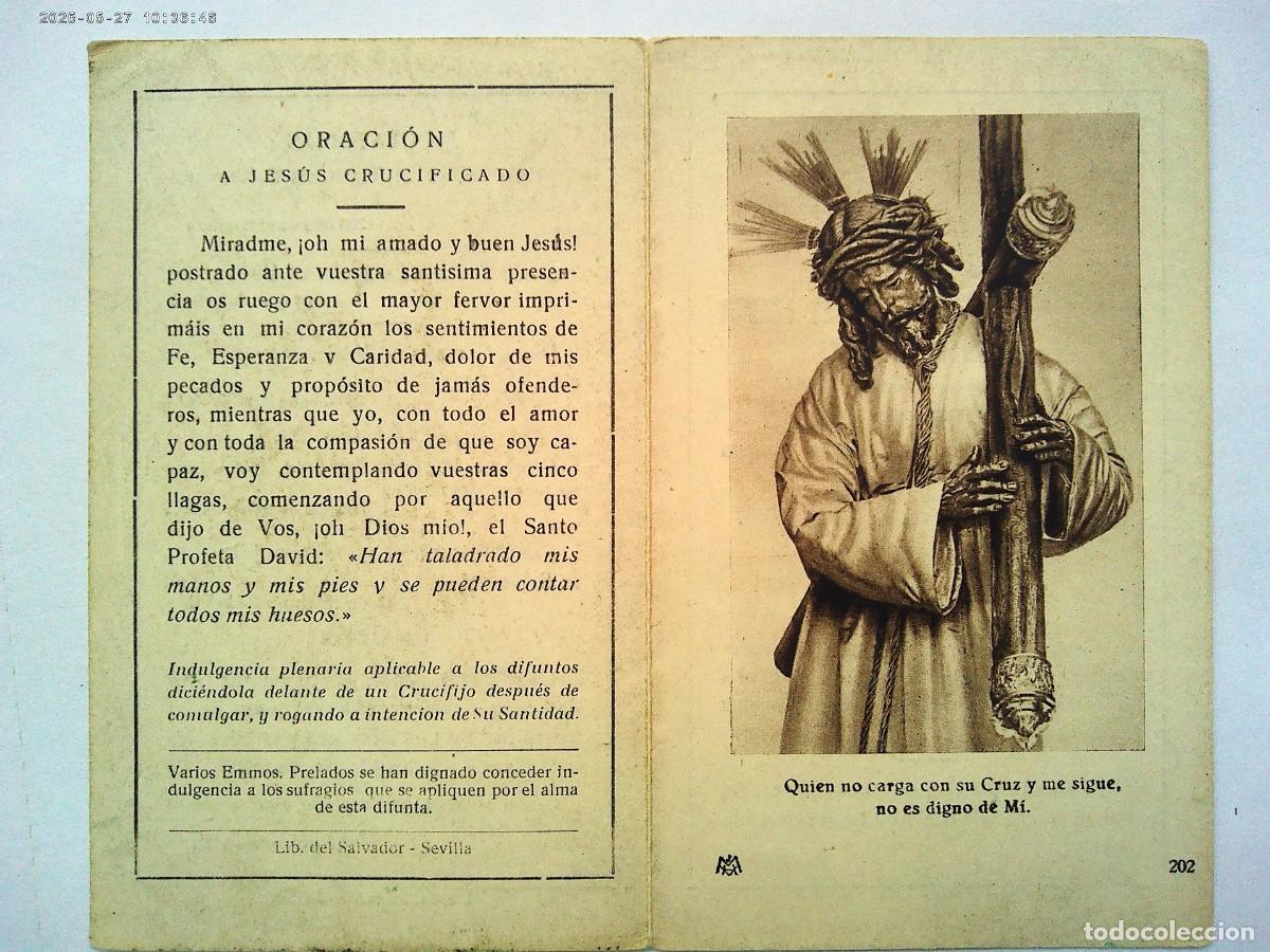 Postales: RECORDATORIO DE SE&Ntilde;ORA FALLECIDA EN SEVILLA EN 1947 . IMAGEN DEL GRAN PODER