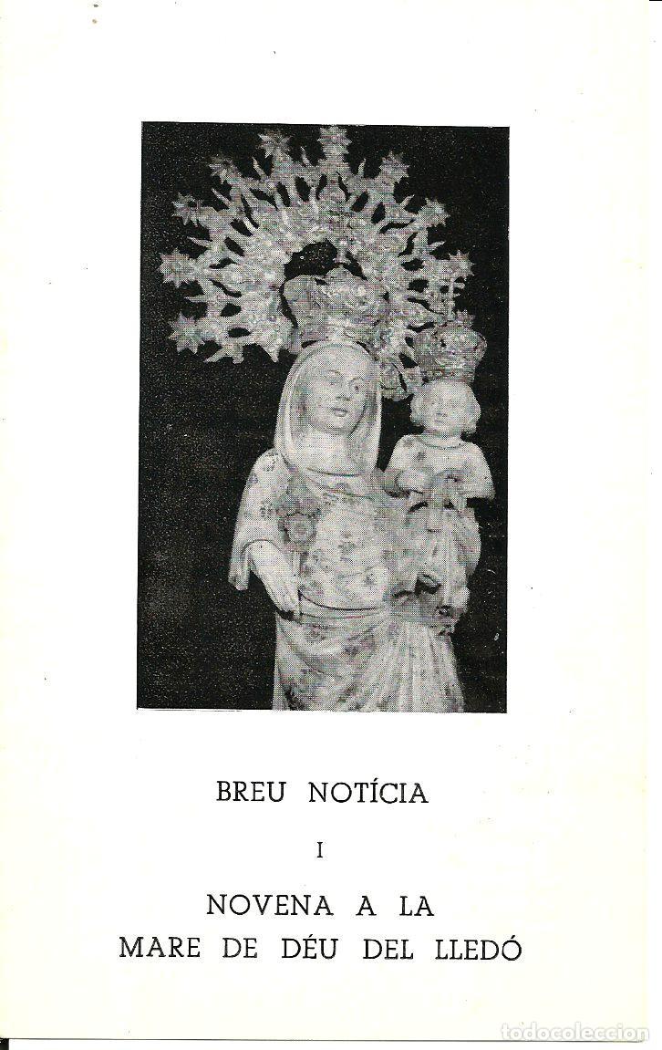 Postales: ESTAMPA *BREU NOTICIA I NOVENA A LA MARE DE DEU DEL LLED&Oacute;* - PATRONA DE CASTELL&Oacute;, DIPTICA