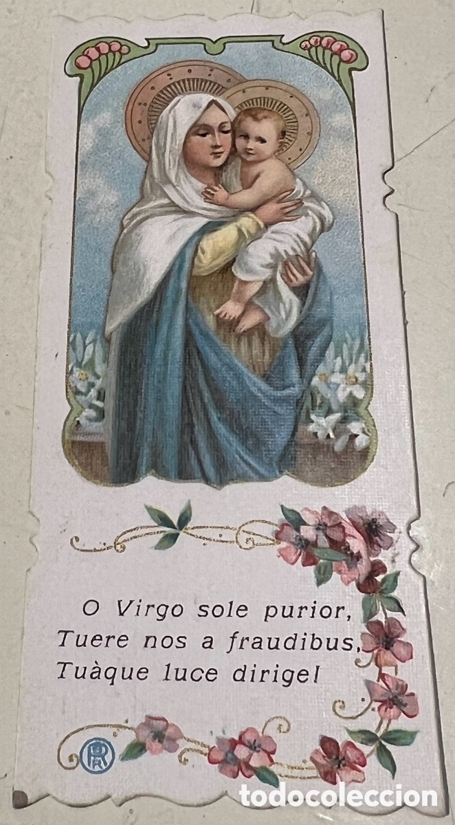 Postales: Estampa Religiosa. Virgen con Ni&ntilde;o. Publicidad CEREGUMIN. Montilla. C&oacute;rdoba. A&ntilde;os 30.