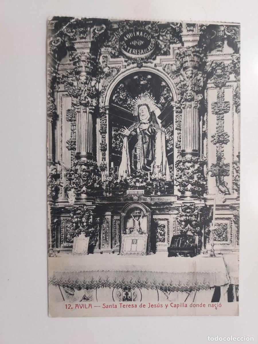 Postales: POSTAL AVILA SANTA TERESA DE JESUS Y CAPILLA DONDE NACIO. CIRCULADA. LUCAS MARTIN. RELIGIOSA