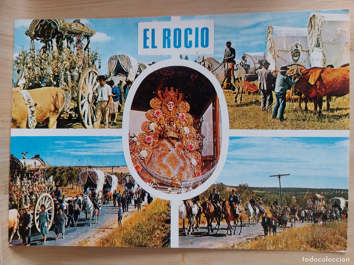 Postales: VIRGEN ROCIO ROMERIA ALMONTE ED BEASCOA 8661 SC ORIGINAL ANIMADA A&Ntilde;O 1974