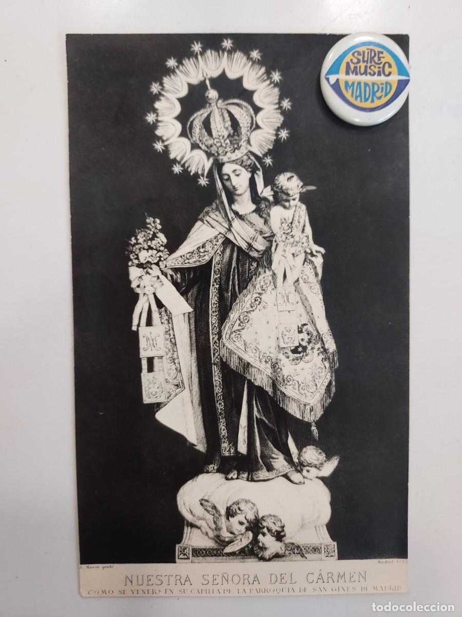Postales: ESTAMPA TIPO POSTAL NUESTRA SE&Ntilde;ORA DEL CARMEN PARROQUIA SAN GINES MADRID. BARTOLOME MAURA 1883