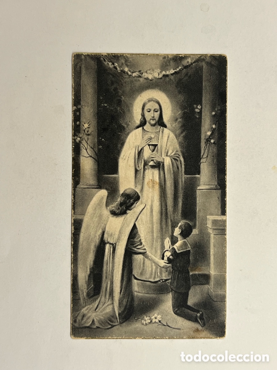 Postales: BARCELONA. Recordatorio Comuni&oacute;n Antonio Izquierdo Coll, l'Esgl&eacute;sia Parroquial del Carme (a.1936)