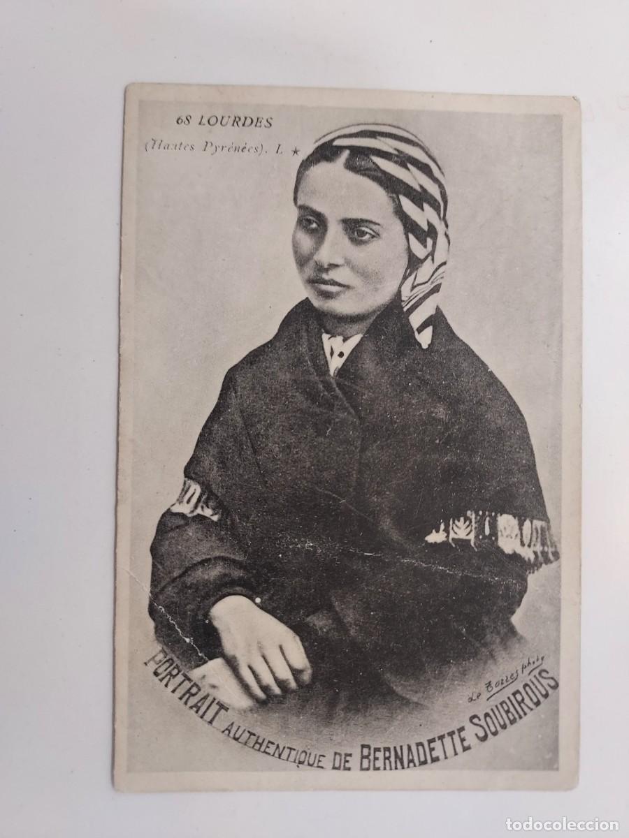 Postales: POSTAL RETRATO AUTENTICO BERNADETTE SOUBIROUS. LOURDES 68. SIN CIRCULAR. ANTIGUA, FRANCESA