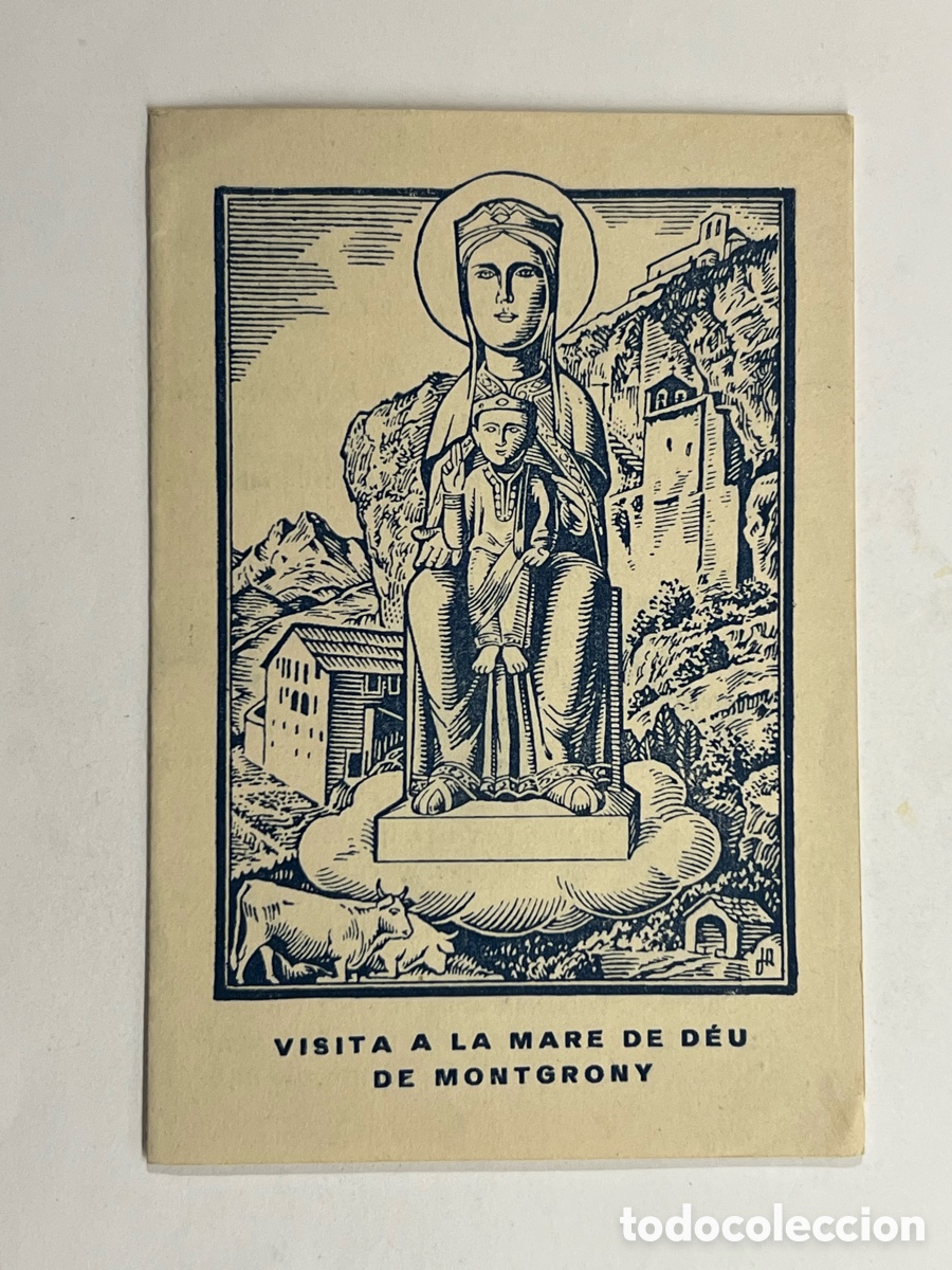 Postales: VISITA A LA MARE DE D&Eacute;U DE MONTGRONY (Girona) Diptico., Oracio a la Verge en Catala