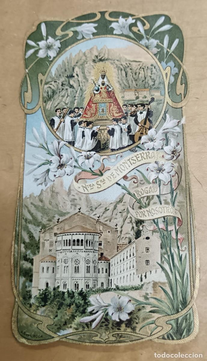 Postales: ESTAMPA RELIGIOSA TROQUELADA ENTELADA N&ordf; S&ordf; DE MONTSERRAT 12X6 CM.