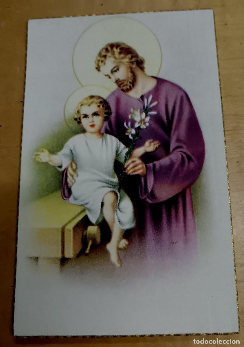 Postales: POSTAL RELIGIOSA SAN JOS&Eacute; CON NI&Ntilde;O JES&Uacute;S NB N&ordm; 1-118 ESCRITA 13,5X8,5 CM.
