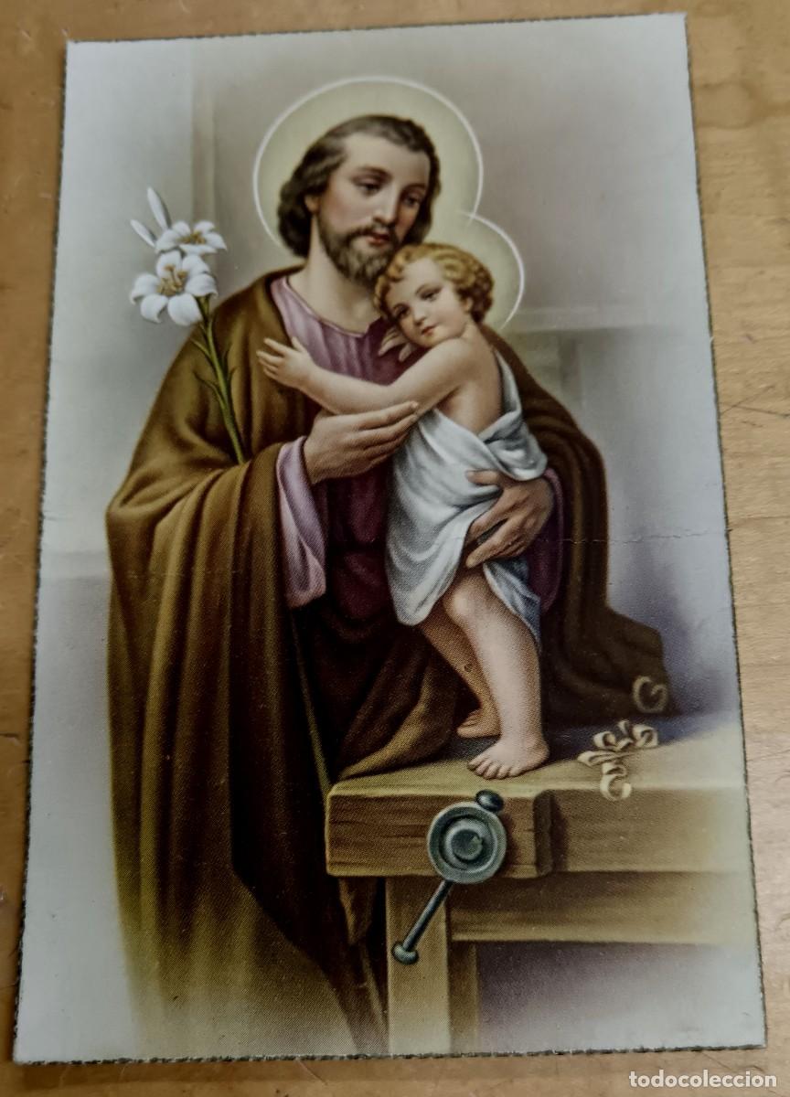 Postales: POSTAL RELIGIOSA SAN JOS&Eacute; CON NI&Ntilde;O JES&Uacute;S LT N&ordm; 1149 A&Ntilde;O 1956 ESCRITA 13,5X8,5 CM.