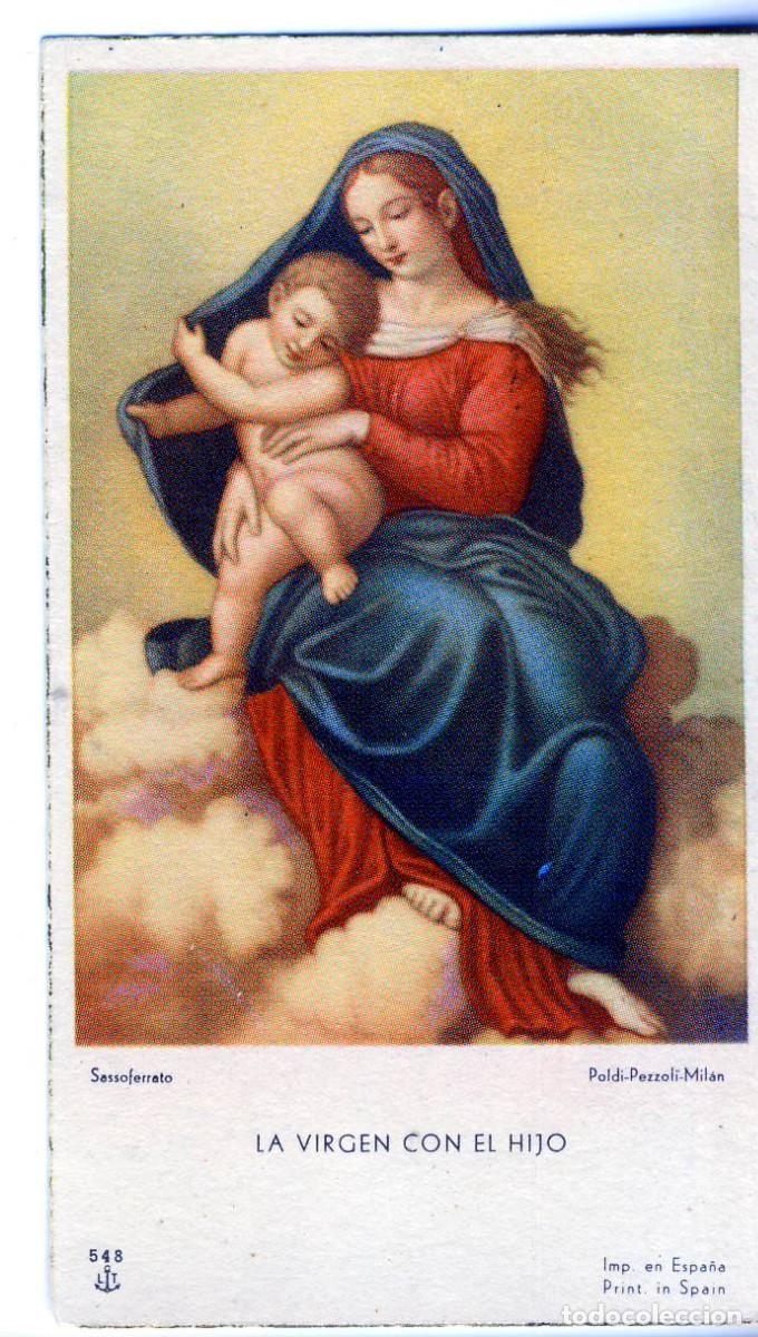 Postales: PRECIOSA ESTAMPA DE LA VIRGEN CON EL HIJO.-
