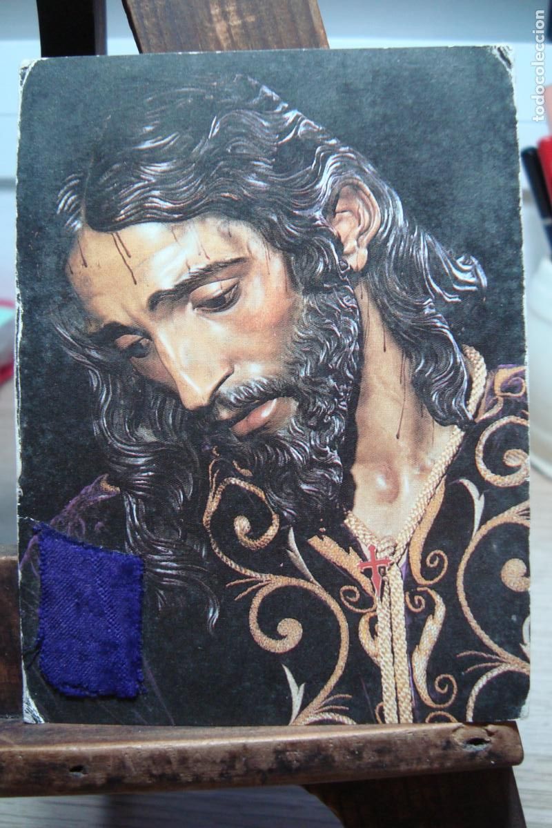 Postales: ANTIGUA ESTAMPA RELIQUIA FRAGMENTO TUNICA. CRISTO PADRE JESUS NAZARENO ALCALA DE GUADAIRA 1992.