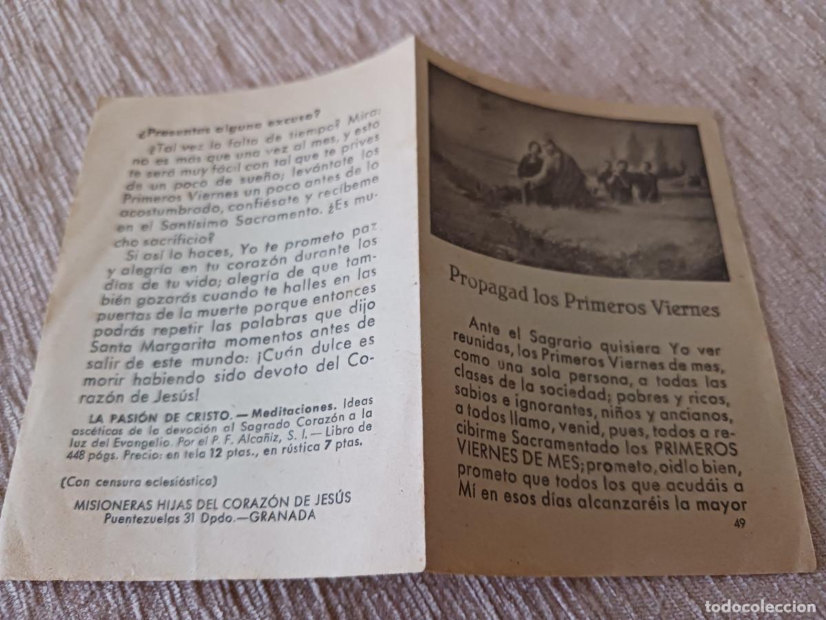 Postales: recordatorio diptico, misioneras hijas del corazon de jesus, granada, propagad los primeros viernes