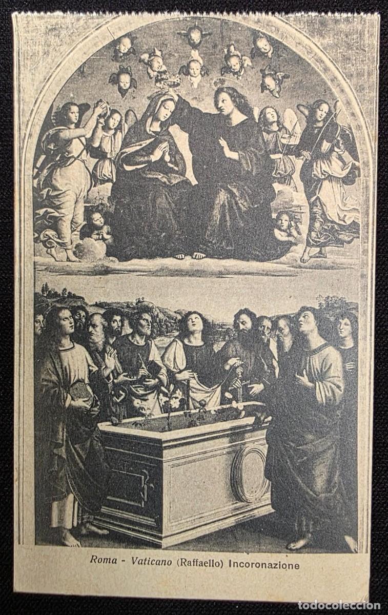 Postales: P.1007 Postal antigua Roma Vaticano Raffaello Incoronazione Virgen con ap&oacute;stoles arte renacentista