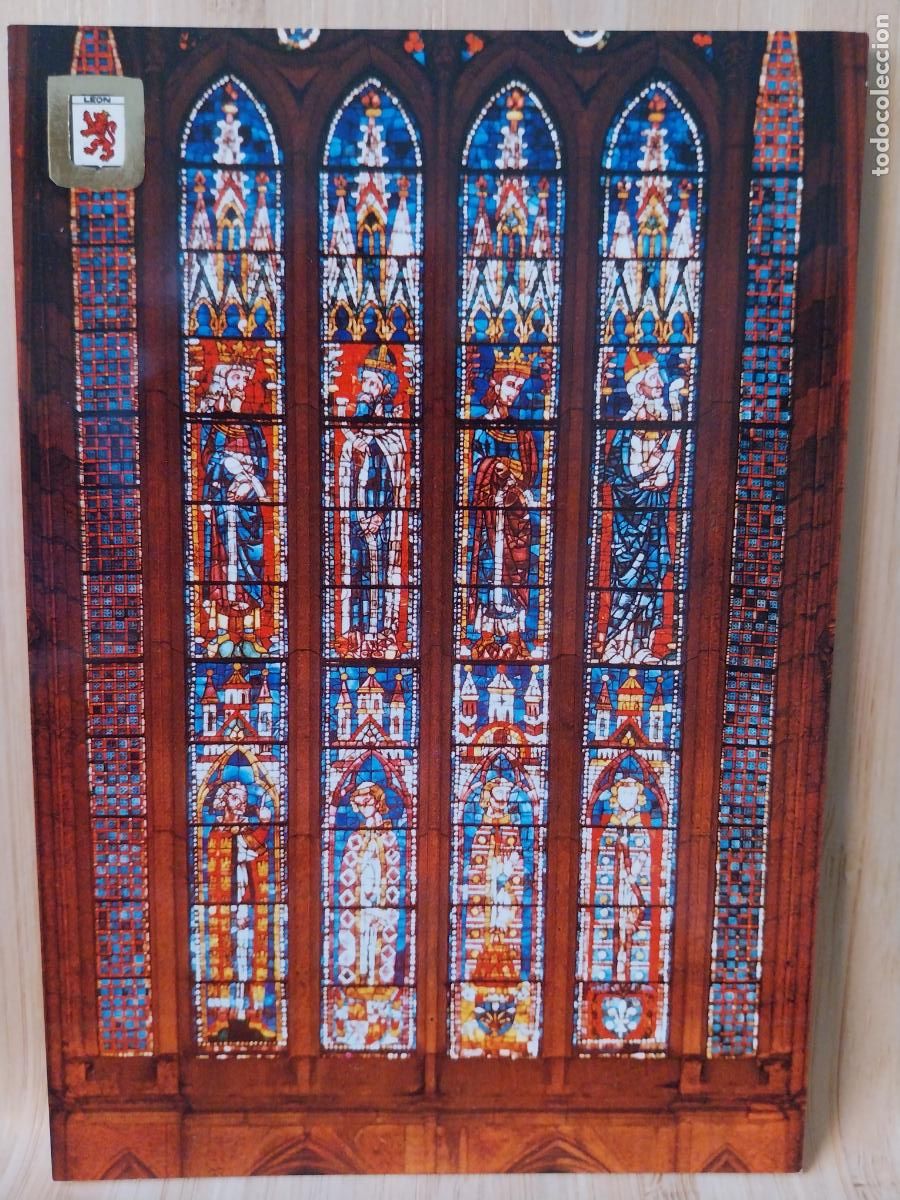 Postales: VENTANAL ALTO LEON CATEDRAL ED FISA 107 SC ORIGINAL VIDRIERA
