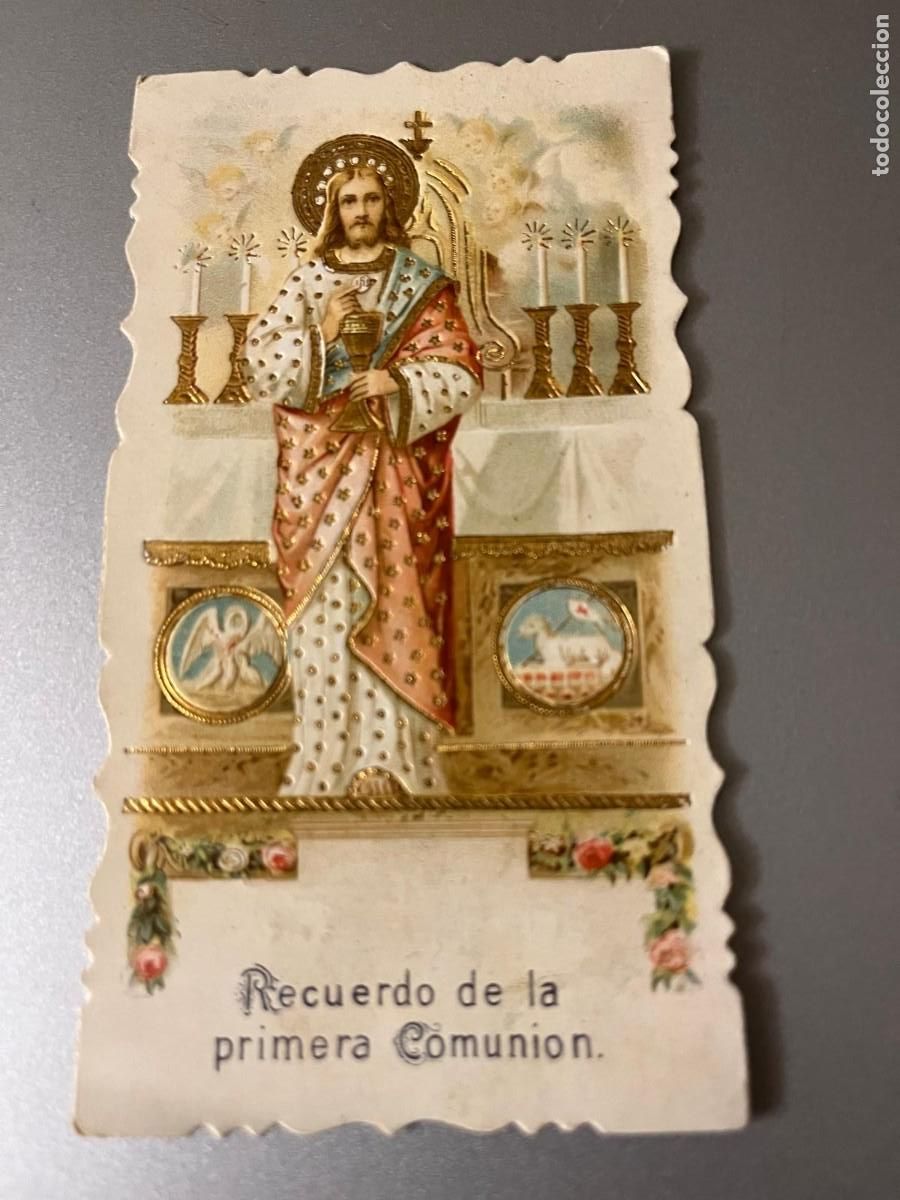 Postales: estampa primera comuni&oacute;n Iglesia S Pere Reus 1911