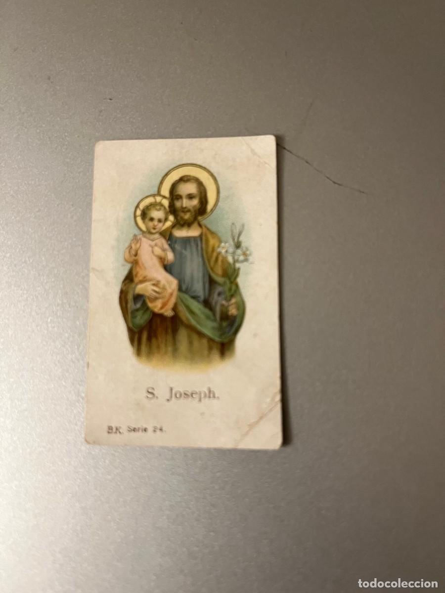 Postales: peque&ntilde;a estampa S. Joseph escrito detr&aacute;s 1932