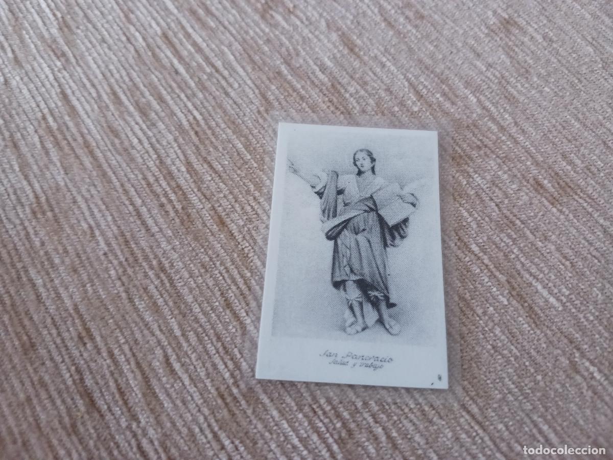 Postales: peque&ntilde;a estampa plastificada de san pancracio, salud y trabajo