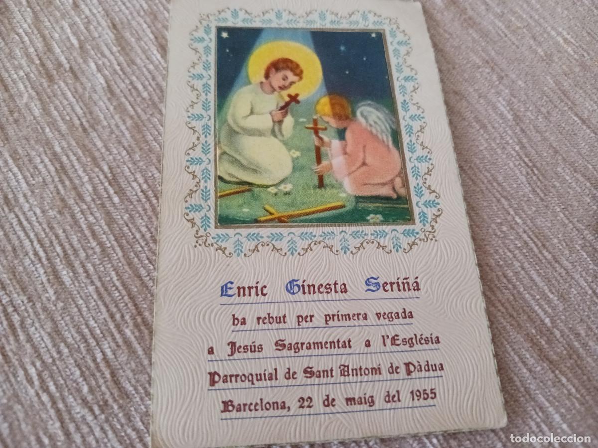 Postales: recordatorio de comunion, esglesia s. antonio de padua, barcelona, 1955