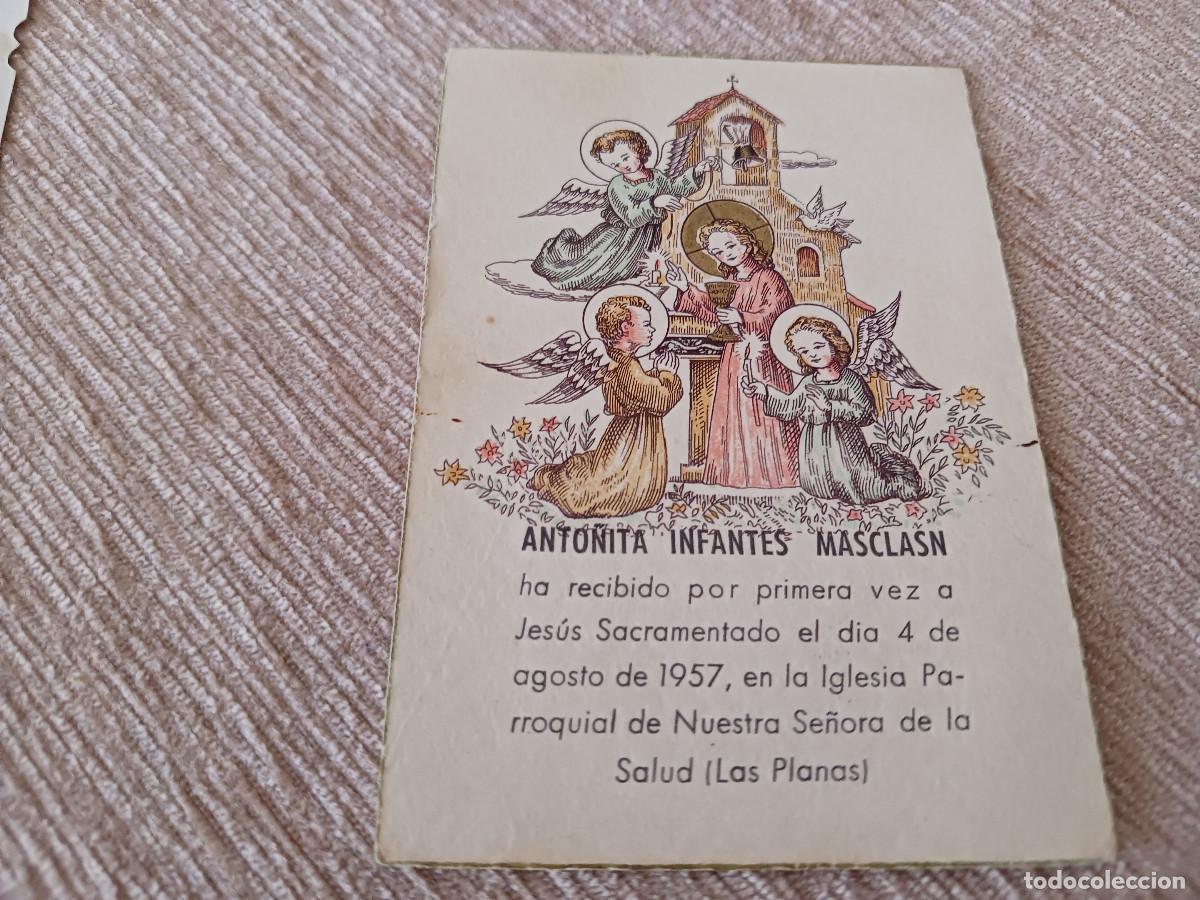 Postales: recordatorio de comunion, ntra. sra. de la salud, las planas, 1957