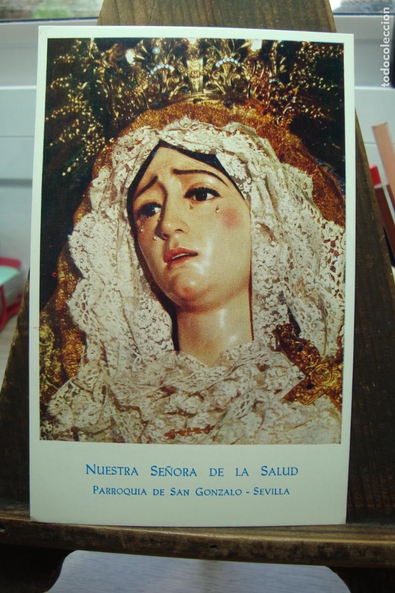 Postales: ANTIGUA ESTAMPA RELIGIOSA ORACION ENFERMOS. VIRGEN DE LA SALUD. SAN GONZALO SEVILLA.