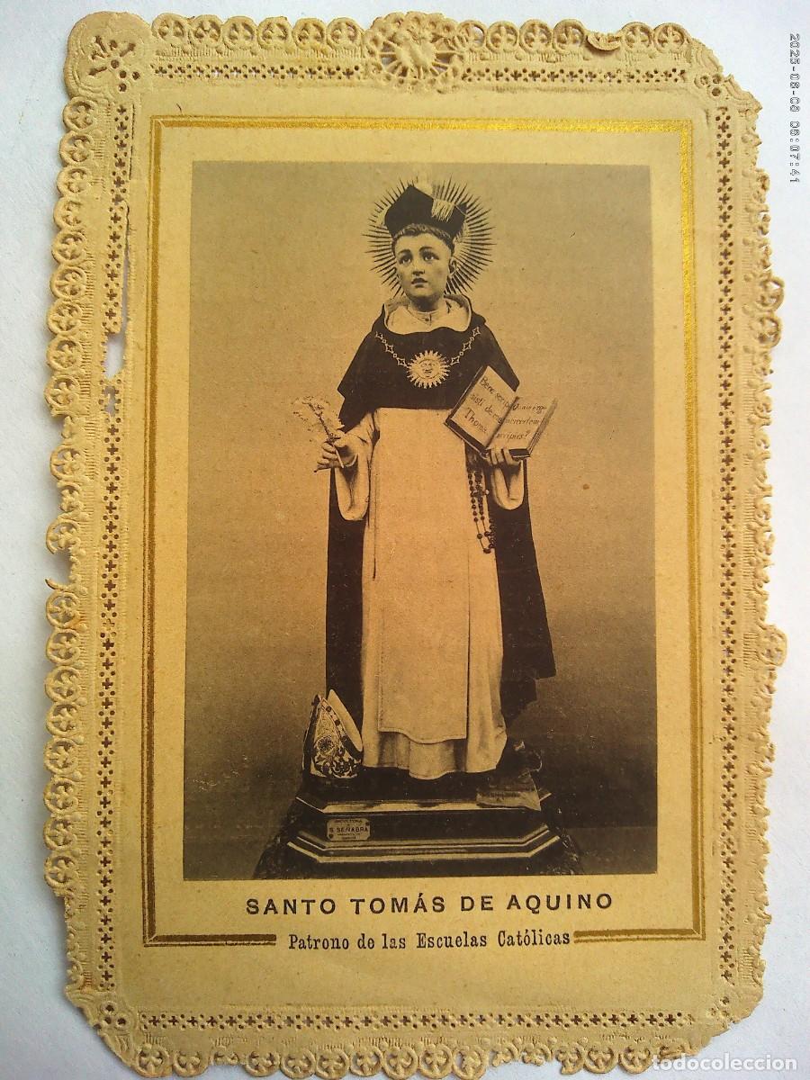Postales: ANTIGUA ESTAMPA DE SANTO TOMAS DE AQUINO , PATRONO DE LAS ESCUELAS CATOLICAS.