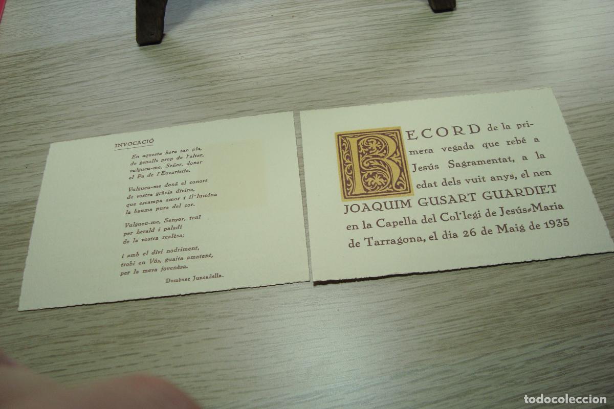 Postales: RECUERDO PRIMERA COMUNION JOAQUIM GUSART GUARDIET. TARRAGONA 1935.