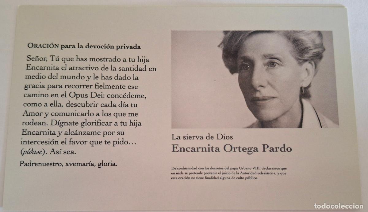 Postales: Sierva de Dios Encsrnita Ortega.Numeraria Opus Dei