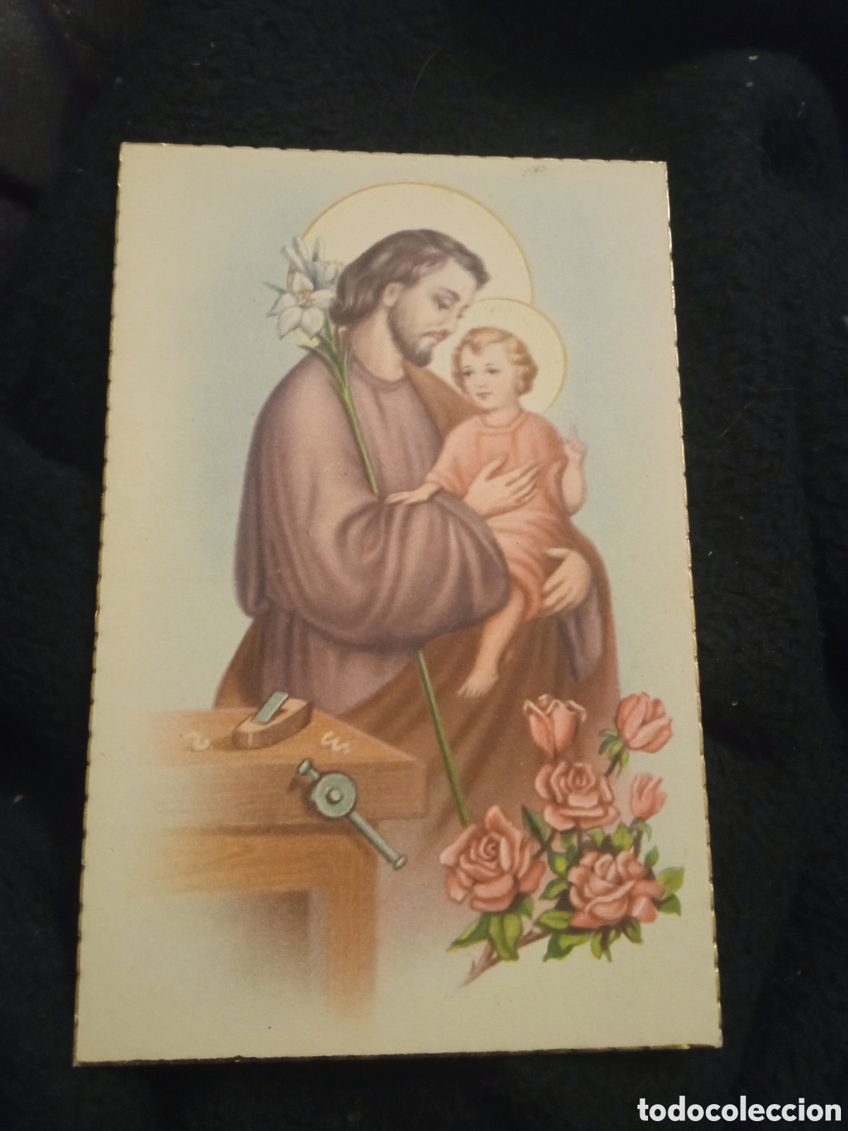 Postales: Antigua postal religiosa, San Jos&eacute; y el Ni&ntilde;o Jes&uacute;s