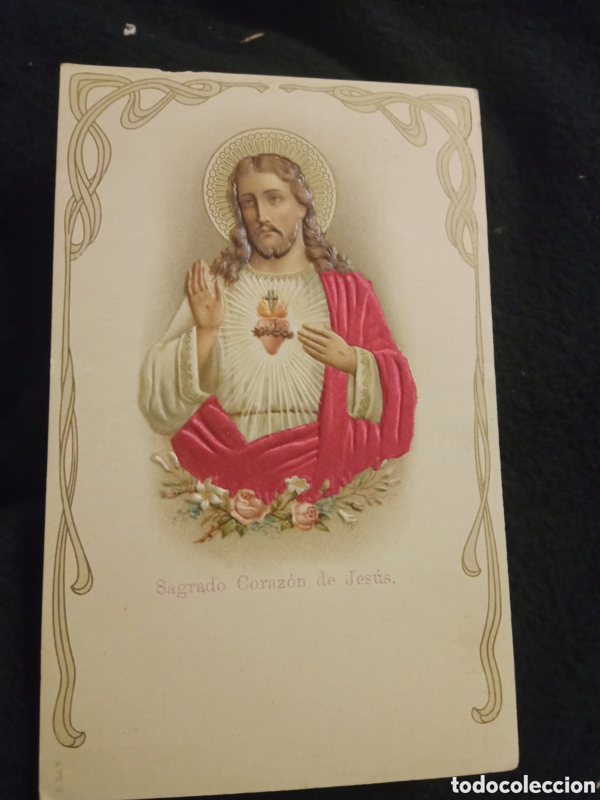 Postales: Antigua postal religiosa troquelada, Sagrado Coraz&oacute;n de Jes&uacute;s