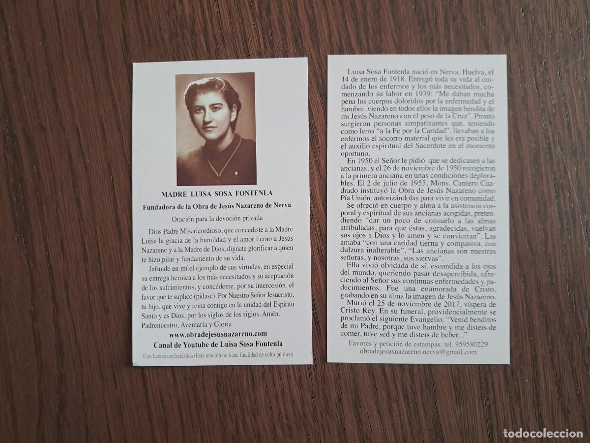 Postales: estampa religiosa, Madre Luisa Sosa Fontenla, fundadora de la obra de Jes&uacute;s Nazareno de Nerva.