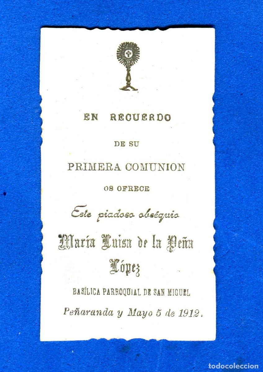 Postkarten: RECORDATORIO RELIGIOSO PRIMERA COMUNIUON 1912 PE&Ntilde;ARANDA