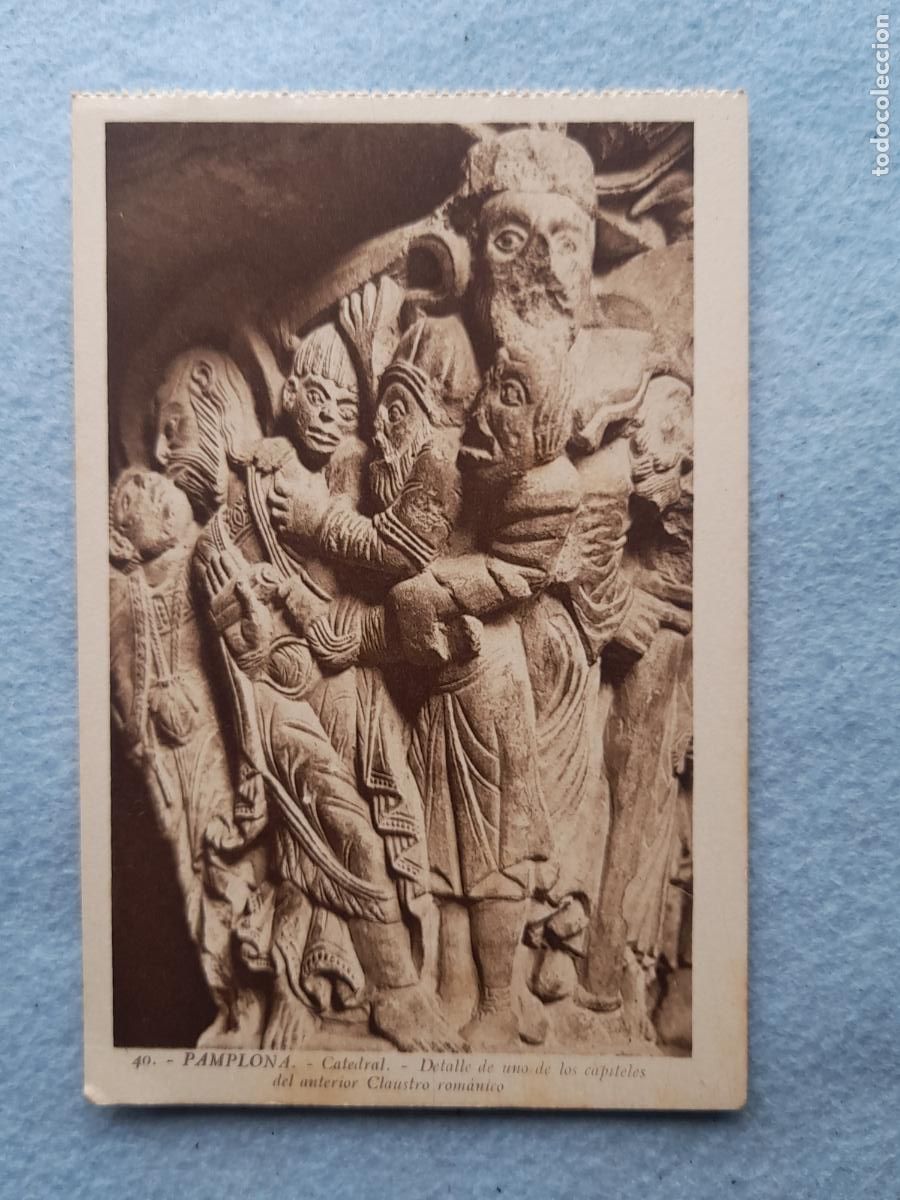 Postcards: Pamplona. Catedral. Detalle de uno de los Capiteles del Anterior Claustro Rom&aacute;nico.