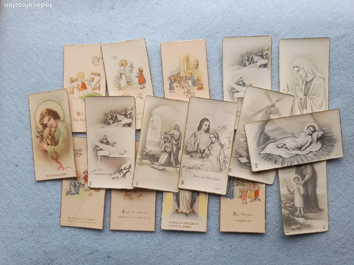 Postcards: Lote de 16 Estampas Religiosas Antiguas.