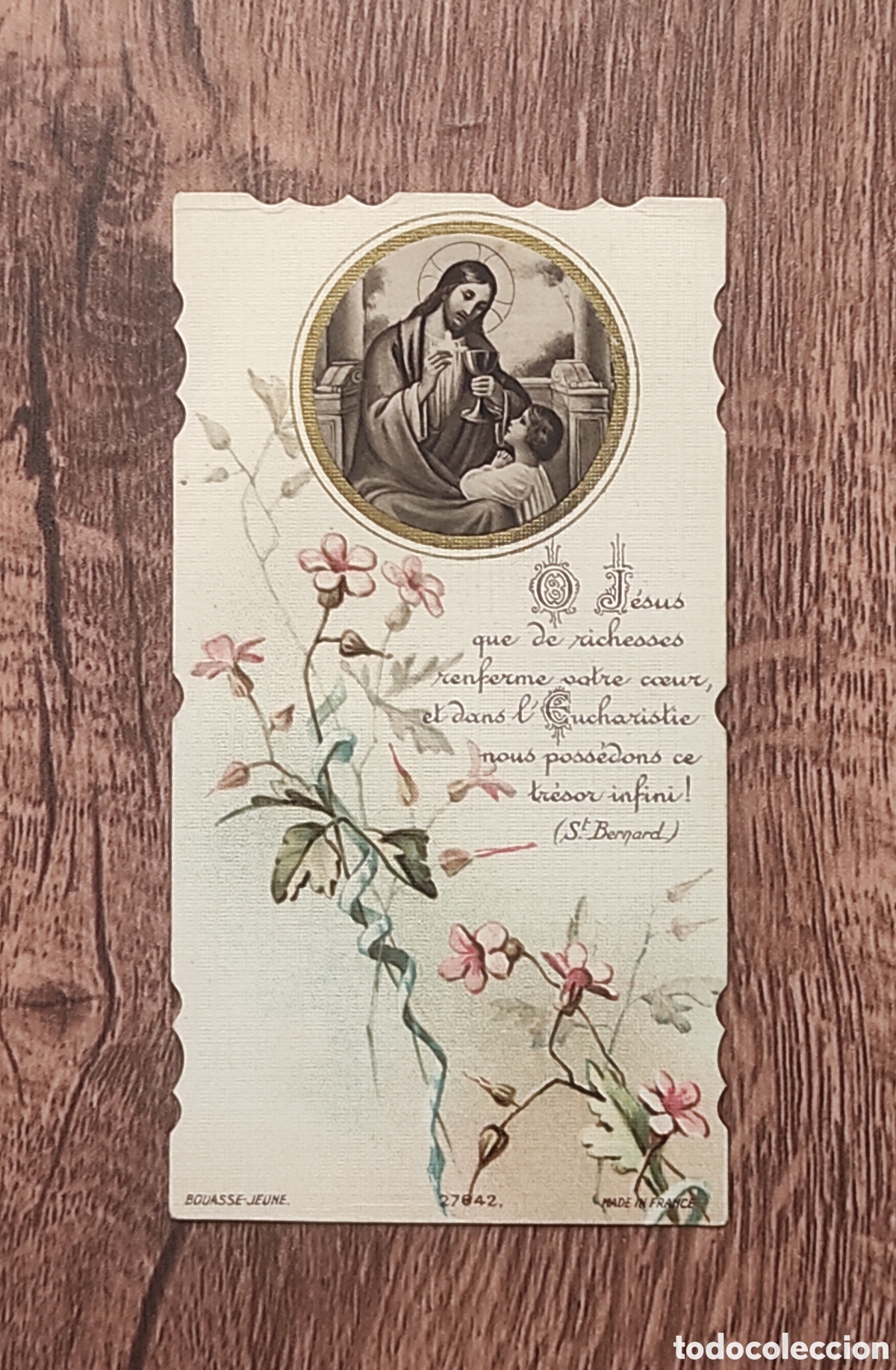 Postcards: ANTIGUA ESTAMPA RELIGIOSA RECORDATORIO PRIMERA COMUNI&Oacute;N - A&Ntilde;O 1941 - FRANCIA