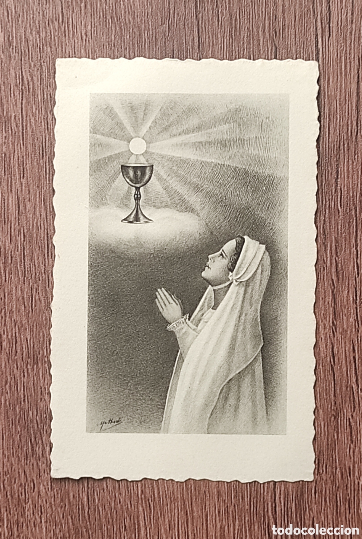 Postcards: ANTIGUA ESTAMPA RELIGIOSA RECORDATORIO PRIMERA COMUNI&Oacute;N - ALO 1941 - FRANCIA