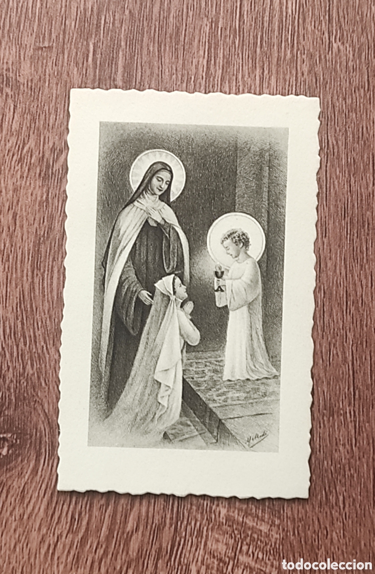 Postais: ANTIGUA ESTAMPA RELIGIOSA RECORDATORIO PRIMERA COMUNI&Oacute;N - A&Ntilde;O 1941 - FRANCIA