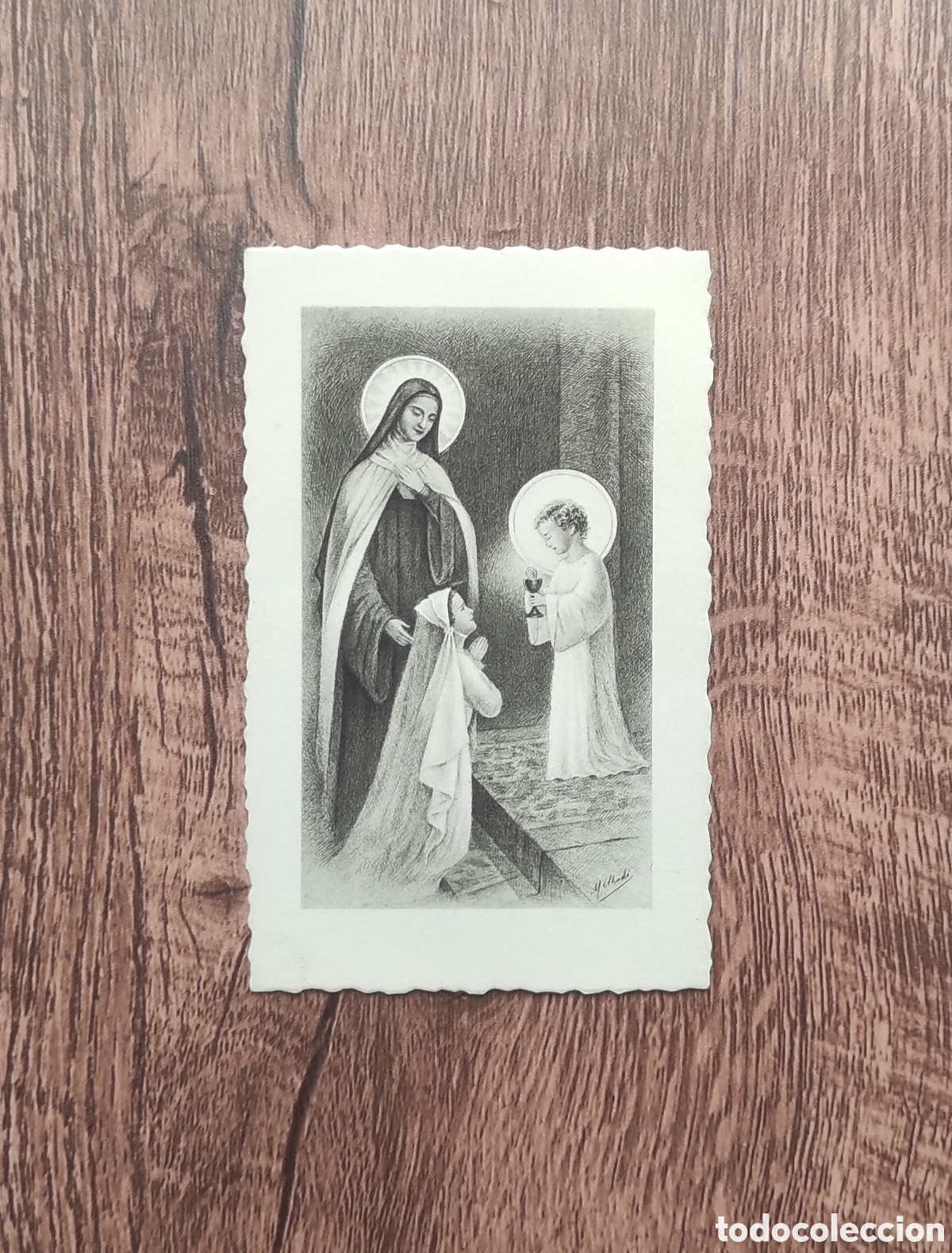 Postcards: ANTIGUA ESTAMPA RELIGIOSA RECORDATORIO PRIMERA COMUNI&Oacute;N - A&Ntilde;O 1941 - FRANCIA